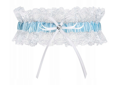 Hochzeitsstrumpfband weiß-blau PRAGA PW-27 Julimex