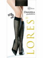 Gemusterte Kniestrümpfe mit Samtoberfläche DANIELA 40 DEN Lores