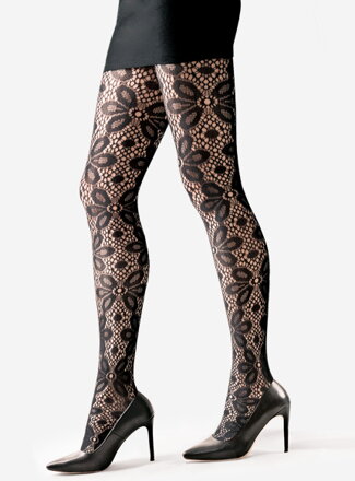 Strumpfhose mit großem geometrischem Netzmuster LUCCA Lores