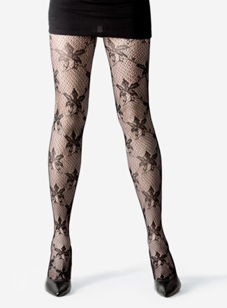 Netzstrumpfhose mit großen Blumen PALERMO Lores