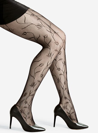 Netzstrumpfhose mit großen Blumen PALERMO Lores