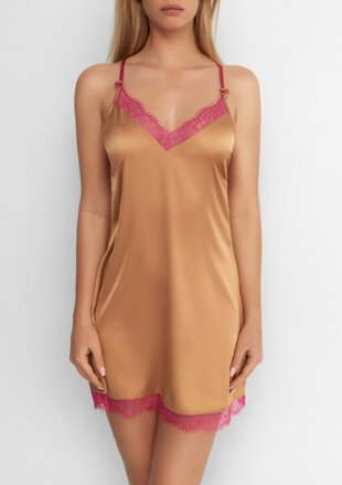 Damen-Nachthemd aus Satin mit Spitze ADRIENNE POUPEE Marilyn
