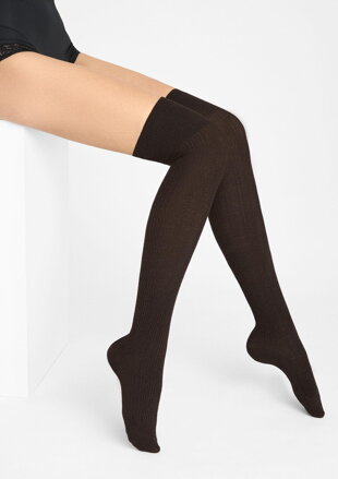 Damen-Overknee-Socken aus Baumwolle mit Rippmuster ZAZU COTTON A40 Marilyn