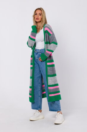 Gestreifter farbiger Cardigan M774 Moe