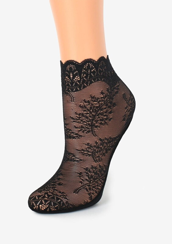 Dünne Socken mit Spitze und Blumenmuster FASHION U24 Marilyn Dünne Socken mit Spitze und Blumenmuster FASHION U24 Marilyn